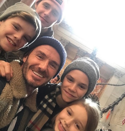 David Beckham a gyerekekkel