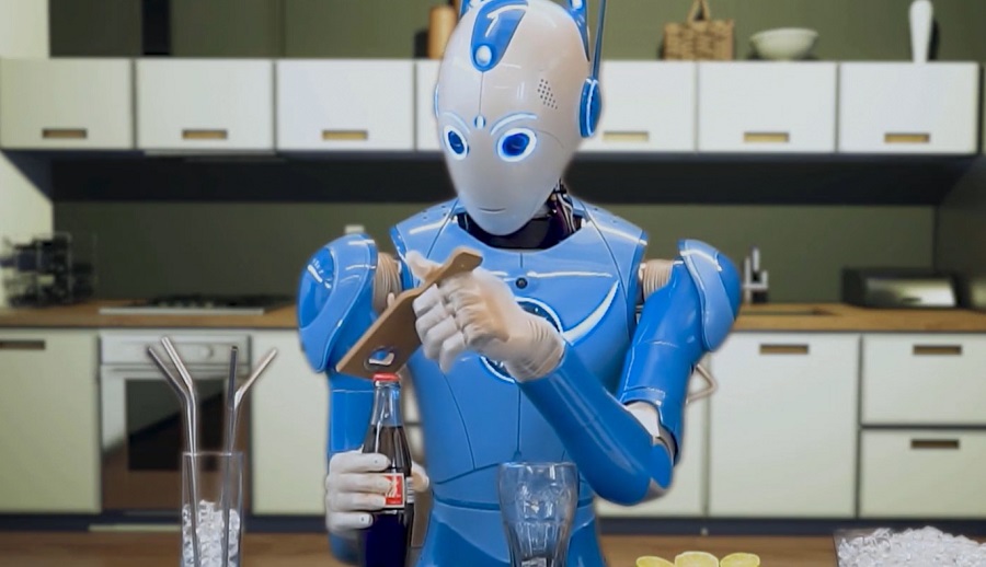 Mesterséges intelligencia - Robotokkal készülnek egy genfi sajtótájékoztatóra, egyikük Beomni 