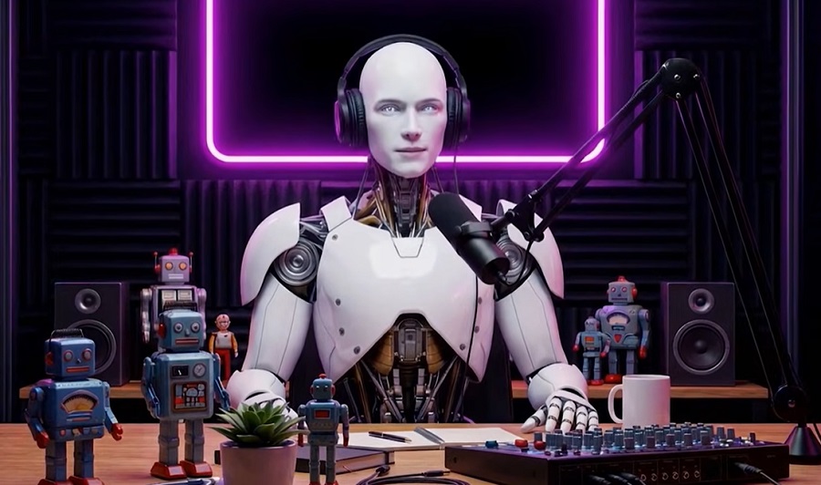 Egy bemutatott robot a k&iacute;nai tavaszi fesztiv&aacute;l g&aacute;l&aacute;j&aacute;n